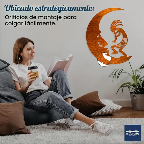 Vista 5 de Riverside Designs Kokopelli - Arte de pared de acero para exteriores, resistente e impermeable, fabricado en Estados Unidos