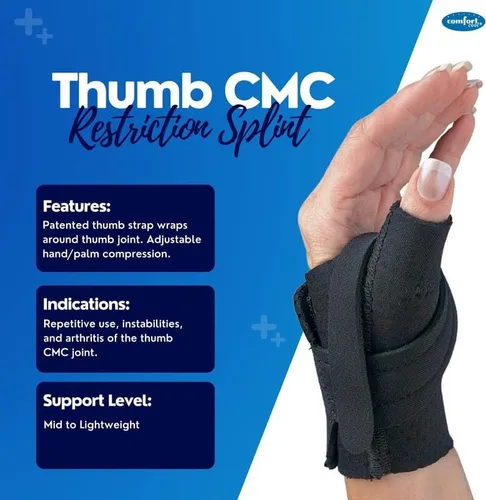 Vista 2 de Comfort Cool Férula de restricción CMC para pulgar, pequeña derecha de 6" a 7