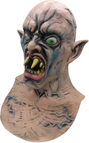 Vista 2 de Bulex Máscara de zombi espeluznante de Halloween máscara facial realista aterradora para fiesta de adultos disfraz de cosplay accesorios