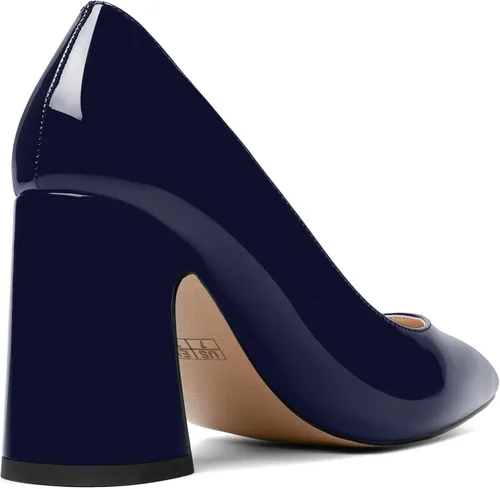 Vista 5 de Zapatos de tacón alto y grueso para mujer, con puntera puntiaguda, 3.3 pulgadas