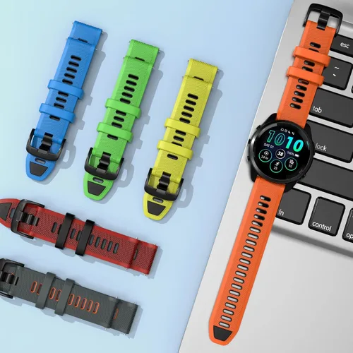Vista 6 de ISABAKE Correa de silicona de liberación rápida de 22mm de reemplazo para Gamrin Forerunner 265, Forerunner 255, Garmin Vivoactive 4, Garmin Venu 2
