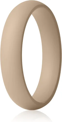 Vista 45 de ThunderFit Anillos de aniversario de silicona para mujer, 5.5 mm de ancho, 2 mm de grosor, bandas de goma de boda, paquete múltiple variado 1-12