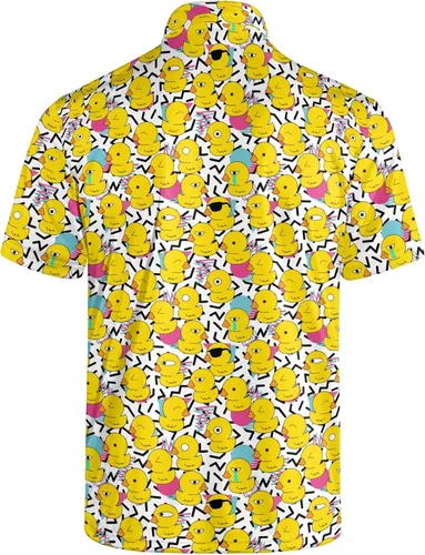Vista 2 de Camisas de golf para hombre, ajuste seco, clásico, gafas de sol, pato, de goma, manga corta, atuendo casual