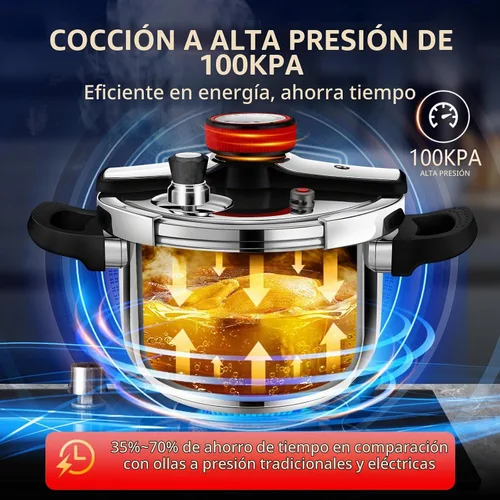 Vista 8 de Olla a presión gruesa de acero inoxidable 304 de grado alimenticio de 4.2 cuartos de galón, 8 ollas de presión de protección de seguridad pesada