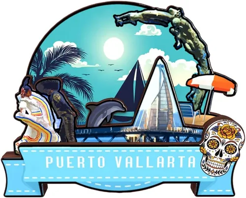 Vista 17 de Imán de nevera Cancún México Colección de madera 3D Madera Hecho a mano Recuerdos de la ciudad de viaje, imán para nevera Decoración del Hogar