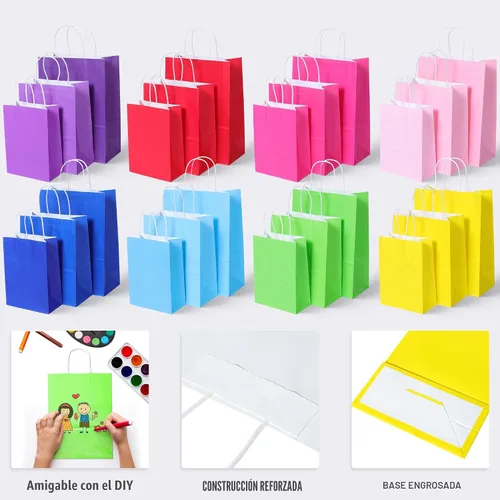 Vista 6 de BLEWINDZ - 32 bolsas de regalo pequeñas con 32 pañuelos de 8.7 x 6.3 x 3.2 01-8cols-S