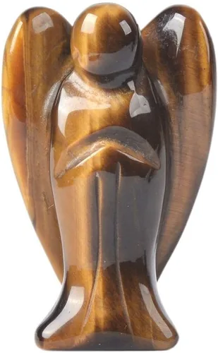 Vista 38 de Justinstones Estatua de Ángel de la Guarda de Gema Tallada en 7 Chakras, Ángel de la Paz en Bolsillo, 5 cm
