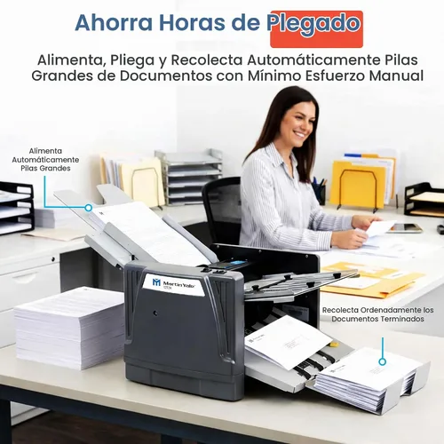 Vista 7 de Martin Yale 1217A Máquina automática de carpetas de papel, carpeta de documentos de alimentación automática de servicio medio para oficinas