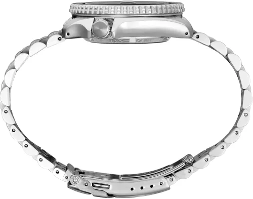 Vista 4 de SEIKO SSK001 5 Reloj deportivo para hombre, tono plateado, 1.673 in, acero inoxidable, negro, Negro