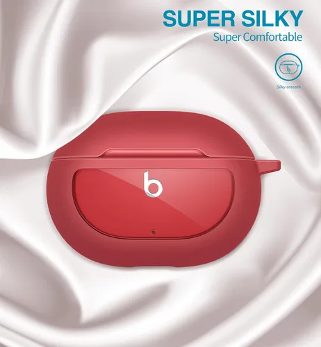Vista 4 de SURITCH Funda protectora para Beats Studio Buds 2021, Studio Buds+ Plus 2023 con llavero de mosquetón, protector de TPU agradable a la piel a prueba