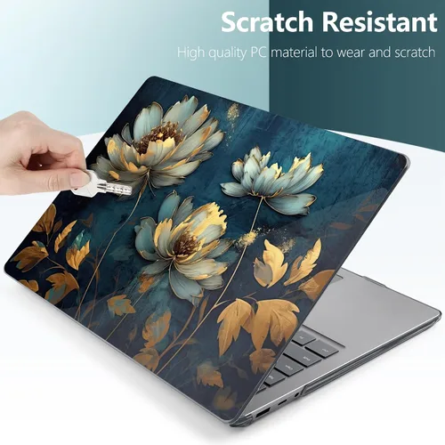 Vista 6 de Batianda Funda de alta calidad para laptop Microsoft Surface de 15 pulgadas 5 4 3 con reposamanos de metal, carcasa rígida de plástico transparente