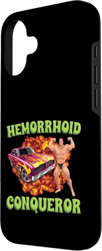 Vista 2 de iPhone 16 Hemorrhoid Conqueror Funny Meme Extraño Ofensivo Cringe Broma Caso