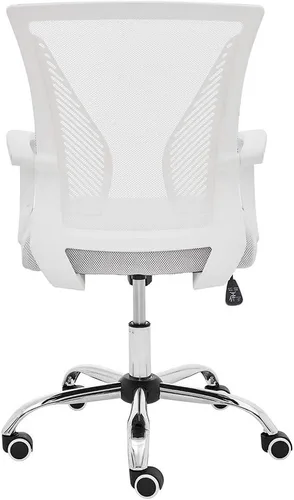 Vista 5 de Modern Home Zuna - Silla de oficina con respaldo medio, respaldo ergonómico de malla, silla de escritorio (blanco/blanco)