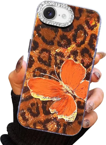 Vista 85 de I-MGAE-IN-AR Funda compacta para iPhone 11, diseño de mariposa, marco de protección de lente de cámara con diamante 3D, bonitas fundas protectoras
