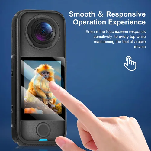 Vista 6 de STARTRC VCR Protector de pantalla de vidrio templado 9H para Insta360 X4 Air Curved Full Coverage Screen Film, Ultra HD Anti-Fingerprint Camera