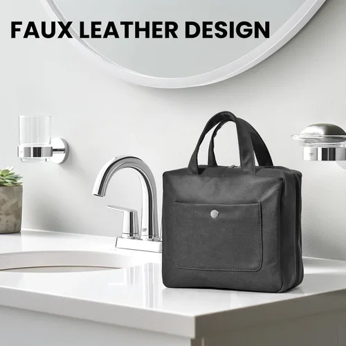 Vista 8 de JOMOLA Neceser colgante para hombres y mujeres, bolsa de maquillaje de viaje resistente al agua, bolsa organizadora de artículos de tocador de viaje