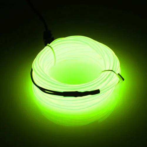 Vista 11 de JIGUOOR - Tira de luces de neón brillantes con cable EL y paquete de baterías, de 9.8 pies, 360 ° de iluminación, para bricolaje, festivales, Azul