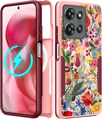 Vista 135 de Funda para Moto G 5G 2024 – Compatible con MagSafe para mujeres y niñas, bonita funda protectora magnética para teléfono, diseño femenino Kawaii