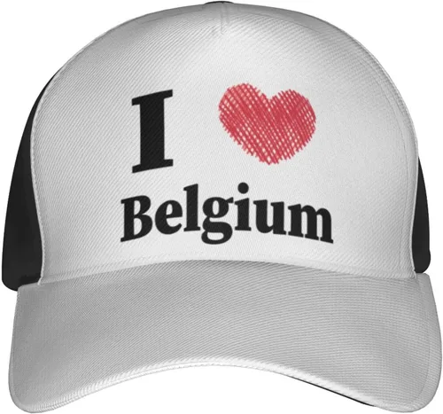 Vista 2 de I Love Bélgica - Gorra de béisbol para hombres y mujeres, ajustable, para papá, gorra de camionero casual para exteriores, color negro, Negro