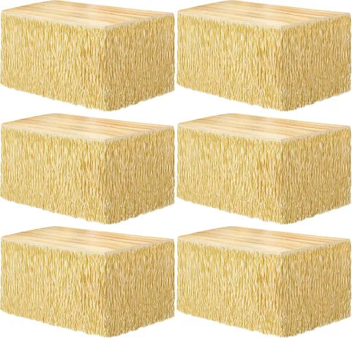 Vista 17 de Fovths 1 paquete de falda de mesa de hierba Luau con flecos de papel, falda de paja oscura de 108 x 30 pulgadas, faldas de mesa hawaianas