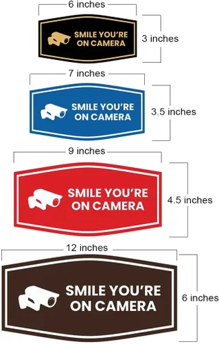 Vista 13 de Fancy Smile You're On Camera Letrero (negro) - Mediano (1 unidad)