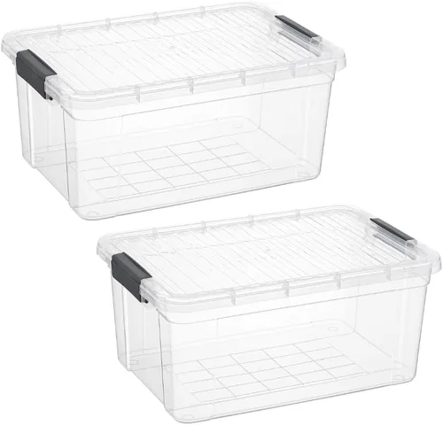 Vista 62 de Superio Mini contenedor de almacenamiento de plástico para crayón, suministros de arte y estuche de costura, organizador pequeño apilable