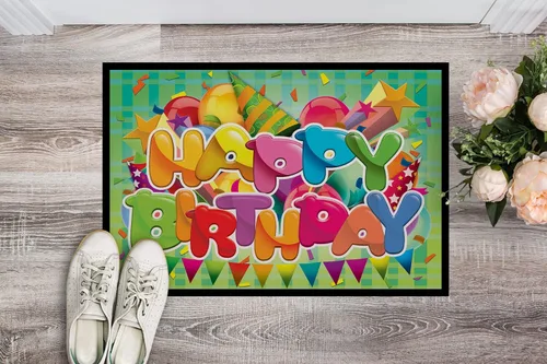 Vista 2 de Caroline's Treasures APH8872JMAT - Felpudo de feliz cumpleaños, 24 x 36 pulgadas, para interiores y exteriores, para entrada, antideslizante