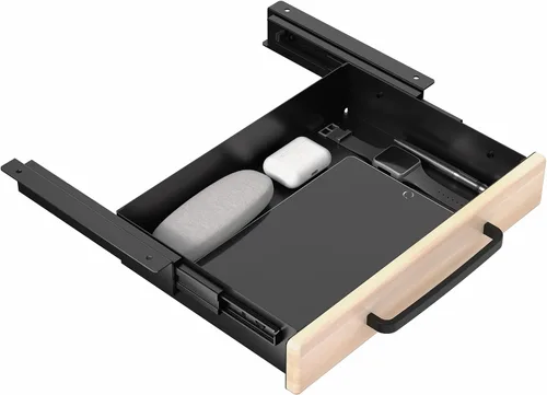 Vista 11 de VIVO DESK-DR1H-B - Cajón deslizante extraíble montado debajo del escritorio de 13 pulgadas para escritorio de oficina, asa de tirar, organizador