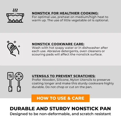 Vista 8 de BRA COOKWARE Efficient Pro Juego de utensilios de cocina de 10 piezas Aluminio fundido antiadherente 10 Pot & Pan Set w/ 2 Pots, 1 Sauté Pan, 2
