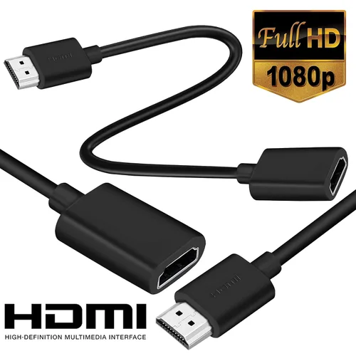 Vista 3 de SaiTech IT Paquete de 2 cables de extensión HDMI macho a hembra de 19 pines, compatible con 4K 1080P, extensor HDMI, convertidor compatible con TV