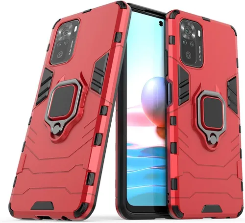 Vista 6 de Compatible con Xiaomi Mi Redmi Note 10, Redmi Note 10S, soporte de anillo de metal a prueba de golpes