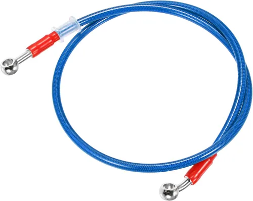 Vista 11 de X AUTOHAUX 25.6 in 25.59" Longitud 0.394 in ID motocicleta freno hidráulico tubo manguera aceite tubo 28° 0° acero inoxidable trenzado cable