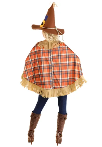Vista 2 de Disfraz Rápido de Poncho de Espantapájaros para Mujer Multicolor