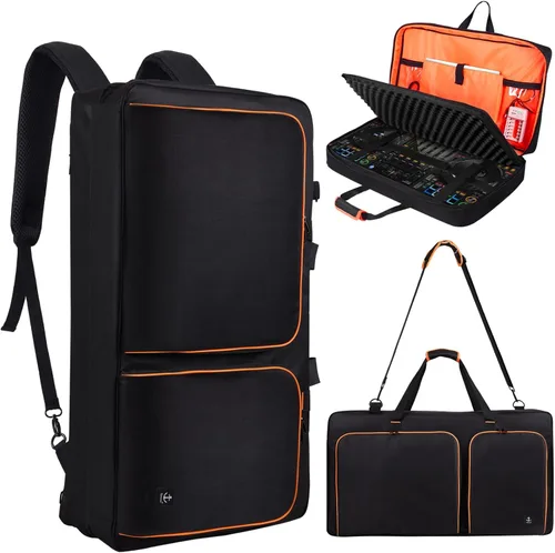 Vista 9 de Funda para controlador DJ para DDJ-FLX4/200/400/SR2/REV1 Numark Con acolchado grueso de EVA, correa de hombro ajustable, se adapta a portátiles