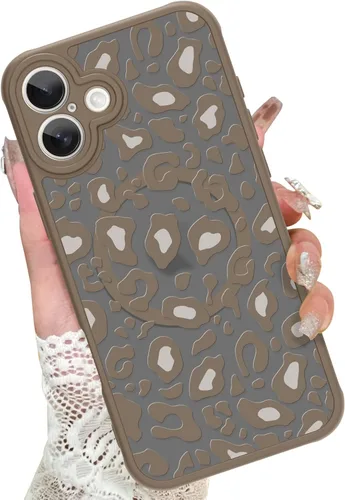 Vista 88 de KANGHAR - Funda para iPhone 11 [Compatible con Magsafe] Patrón estampado de leopardo Lindo guepardo Funda protectora magnética para niñas, mujeres