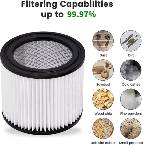 Vista 7 de Filtro de repuesto para aspiradora HEPA compatible con Shop-Vac 90398, 903-98, 9039800, 903-98-00 Hangup Filtro de cartucho de repuesto