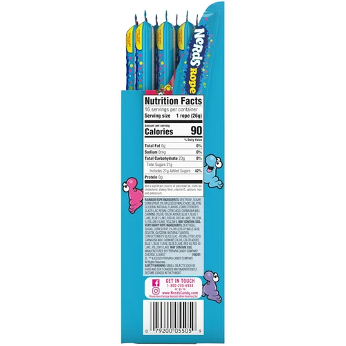 Vista 2 de NERDS Cuerda, caramelo, caja variada, arcoíris y muy bayas, 0.92oz (16 unidades)