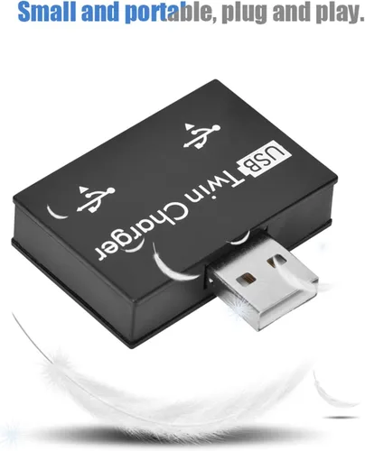 Vista 8 de Adaptador divisor USB macho a 2 hembras, convertidor de extensión USB 2.0, 1 macho a 2 hembras, concentrador USB 2.0 de 2 puertos para Negro