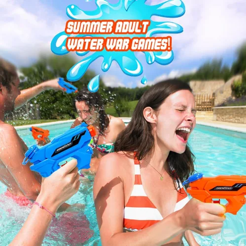 Vista 3 de Pistola de agua para niños, paquete de 2 pistolas de chorro de verano para piscina, playa, juguete de lucha contra el agua, piscina, fiesta, playa