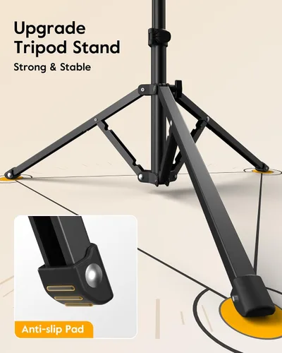 Vista 7 de Soporte de luz para trípode mejorado con 2 brazos telescópicos, trípode de luz de anillo de 67 pulgadas para iPhone y Android, soporte de teléfono