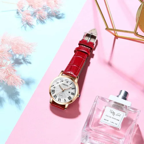 Vista 2 de Tiong Reloj casual de las señoras de la moda, reloj impermeable del cuarzo de la correa de cuero