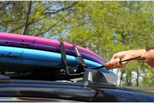Vista 4 de Tabla de surf Kayak SUP Surf Roof Rack Correas de amarre 15 pies (2) Negro