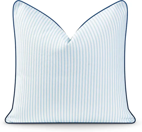 Vista 10 de Hofdeco Premium Coastal Hampton Style Funda de Almohada Lumbar para Patio Interior y Exterior Solamente, 12"x20" Resistente al Agua para Patio