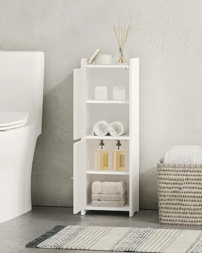 Vista 4 de Hzuaneri Gabinete de almacenamiento del cuarto de baño, pequeño gabinete Blanco
