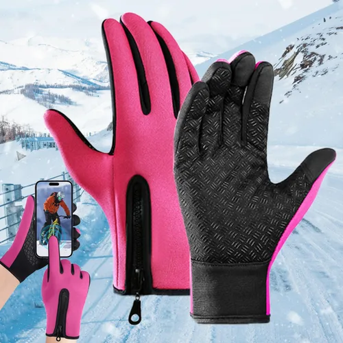 Vista 10 de Guantes de ciclismo de invierno para hombres y mujeres, impermeables, térmicos, agarre antideslizante para montar y actividades en clima frío