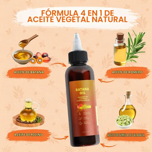 Vista 3 de Fórmula natural de Batana para el cabello, aceite de batana líquido 4 en 1, aceite de batana para cabello, aceite de romero para cabello