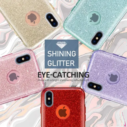 Vista 7 de Carcasa para iPhone X (2017), con brillantina, brillo de cristal de MATEPROX , Dorado