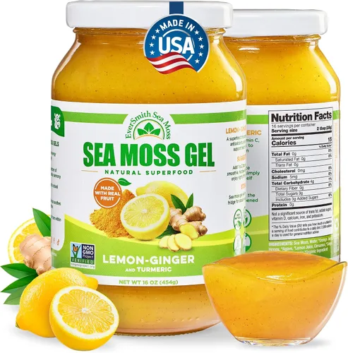Vista 10 de Gel orgánico de musgo de mar (8 sabores) – 16 onzas – fruta real – musgo de mar silvestre