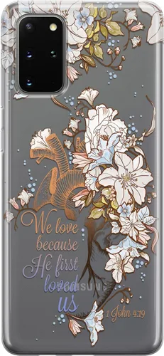 Vista 6 de Funda para teléfono compatible con Samsung Galaxy S25 S24 S23 Ultra S22 Plus S21 FE S20 Note 20 Funda transparente Escritura versículo bíblico We