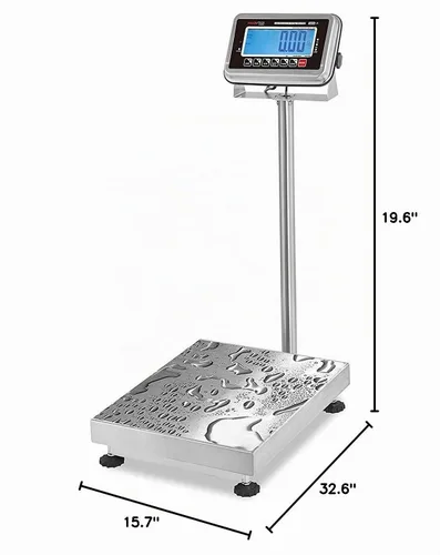 Vista 8 de VisionTechShop TBWS-100 Báscula de banco de acero inoxidable de lavado, Lb/Kg/Oz conmutable, capacidad de 100 libras, legibilidad de 0.02 libras